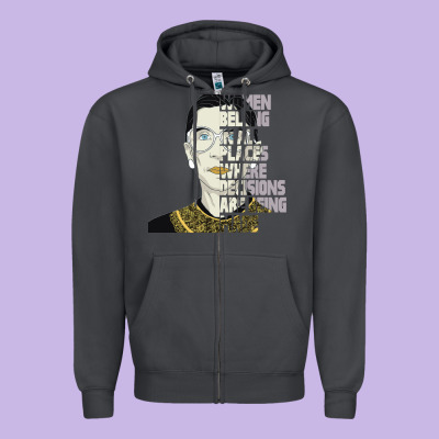 Rbg Ruth Bader Ginsburg Women Belong In All Places Zipper Hoodie Designed By Bettercallsaul