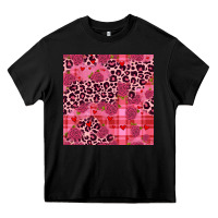 Black valentines day roses leopard seamless pattern Heavy Core Tee - JahusDesignShop