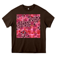 Chocolate Brown valentines day roses leopard seamless pattern Heavy Core Tee - JahusDesignShop