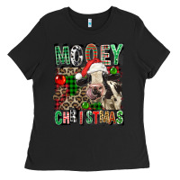 Black Mooey christmas Ladies Tee - FaDigitalArtStudio