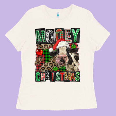 Mooey Christmas Ladies Tee Designed By Fadigitalartstudio