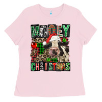 Bubblegum Pink Mooey christmas Ladies Tee - FaDigitalArtStudio