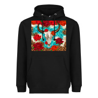 Black bull skull rose Heavyweight Hoodie - TumblerDesignByShophia