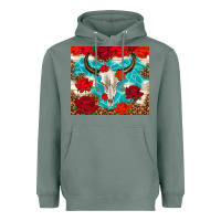 Sage bull skull rose Heavyweight Hoodie - TumblerDesignByShophia