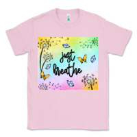 Bubblegum Pink just breathe Classic Tee - MaliasSmallBusiness