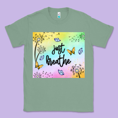 Just Breathe Classic Tee Designed By Maliassmallbusiness