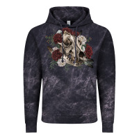 Cloud Black Floral boho wolf skull Vintage Hoodie - RanaPortraitStore