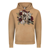 Floral Boho Wolf Skull Vintage Hoodie | Teevron