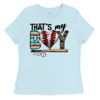 Baby Blue baseball Ladies Tee - CowhideDigitalArt