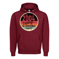 Burgundy 15th Birthday gift Vintage 2004 Zipper Hoodie - Bettercallsaul