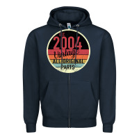 Navy 15th Birthday gift Vintage 2004 Zipper Hoodie - Bettercallsaul