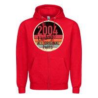 Red 15th Birthday gift Vintage 2004 Zipper Hoodie - Bettercallsaul