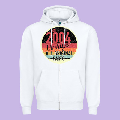 15th Birthday Gift Vintage 2004 Zipper Hoodie Designed By Bettercallsaul