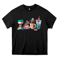 Black cat  coffee cup Heavy Core Tee - AdoDesignShop