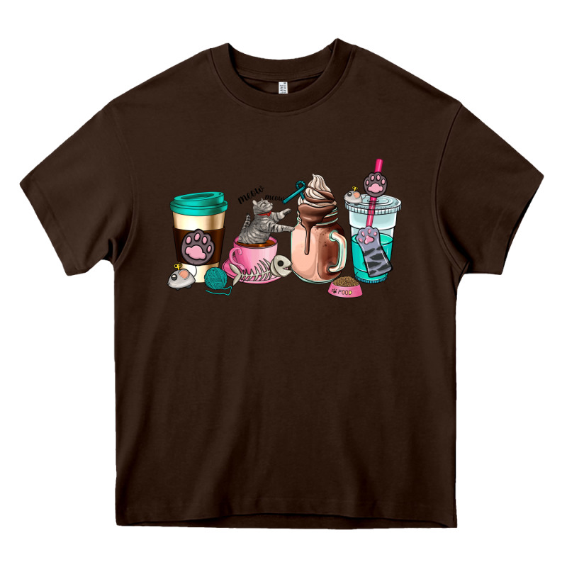 Cat  Coffee Cup Heavy Core Tee by AdoDesignShop | Teevron