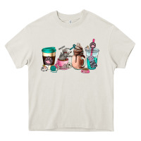 Cream cat  coffee cup Heavy Core Tee - AdoDesignShop