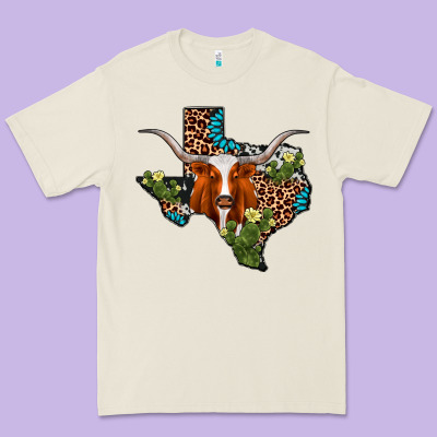 Longhorn Texas Map Premium Tee Designed By Adodesignshop