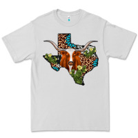 Dove Grey longhorn texas map Premium Tee - AdoDesignShop