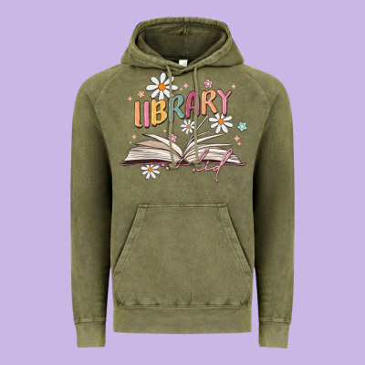 Library Kid Vintage Hoodie Designed By Maliassmallbusiness