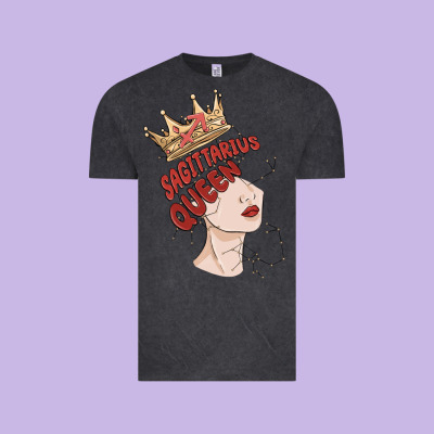 Sagittarius Queen Vintage Tee Designed By Maliassmallbusiness
