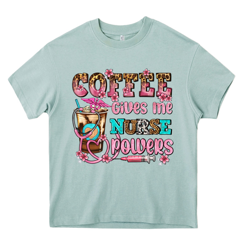 Coffee Gives Me Nurse Power Heavy Core Tee by AdoDesignShop | Teevron