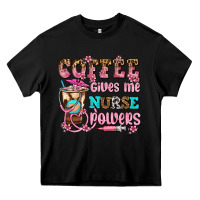 Black coffee gives me nurse power Heavy Core Tee - AdoDesignShop
