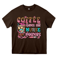 Chocolate Brown coffee gives me nurse power Heavy Core Tee - AdoDesignShop