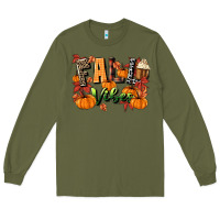 Army Green fall vibes Long Sleeve Tee - MaliasSmallBusiness