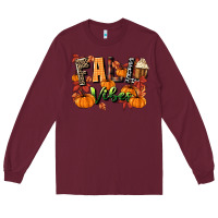 Burgundy fall vibes Long Sleeve Tee - MaliasSmallBusiness