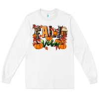 White fall vibes Long Sleeve Tee - MaliasSmallBusiness