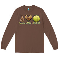Chestnut peace love softball Long Sleeve Tee - JahusDesignShop