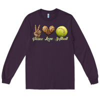 Plum peace love softball Long Sleeve Tee - JahusDesignShop