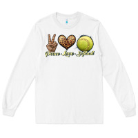 White peace love softball Long Sleeve Tee - JahusDesignShop
