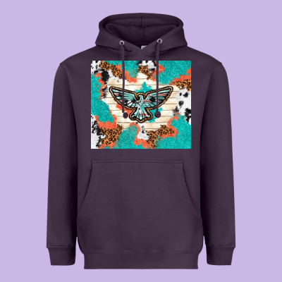 Freebird With Leopard And Cowhide Pattern Heavyweight Hoodie Designed By Tumblerdesignbyshophia