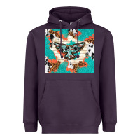 Plum freebird with leopard and cowhide pattern Heavyweight Hoodie - TumblerDesignByShophia
