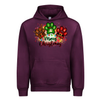 Mauve Wine merry christmas paws Urban Hoodie - FaDigitalArtStudio