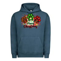 Pigment Midnight Navy merry christmas paws Urban Hoodie - FaDigitalArtStudio