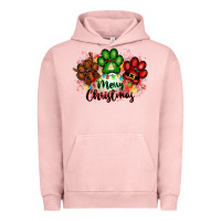 Pigment Salmon merry christmas paws Urban Hoodie - FaDigitalArtStudio