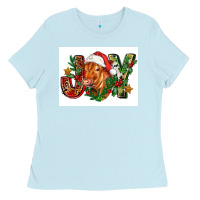 Baby Blue christmas heifer joy Ladies Tee - FaDigitalArtStudio