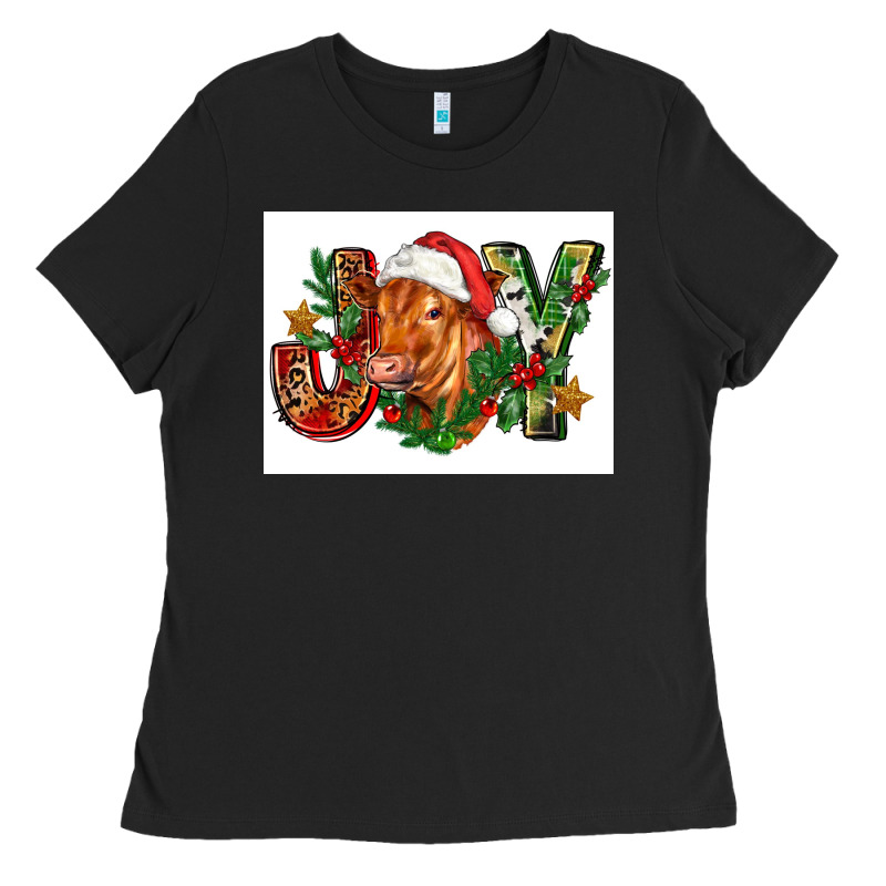 Christmas Heifer Joy Ladies Tee by FaDigitalArtStudio | Teevron