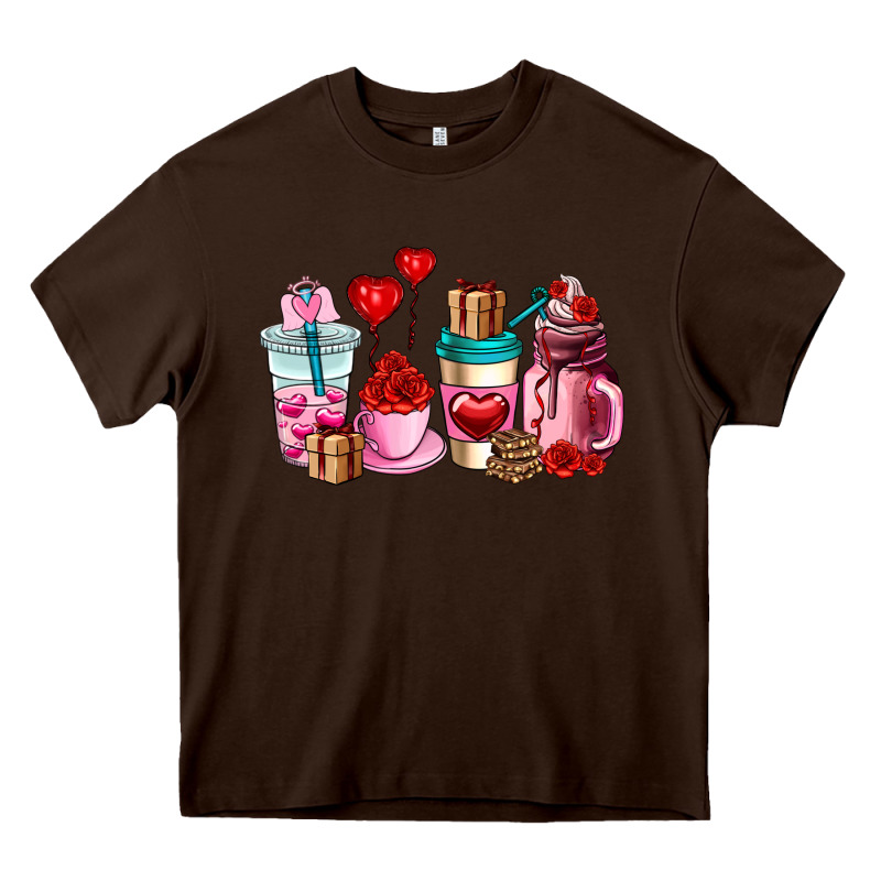 Valentines Day Roses Coffee Cups Heavy Core Tee by AdoDesignShop | Teevron