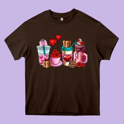 Valentines Day Roses Coffee Cups Heavy Core Tee Designed By Adodesignshop