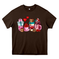 Chocolate Brown valentines day roses coffee cups Heavy Core Tee - AdoDesignShop