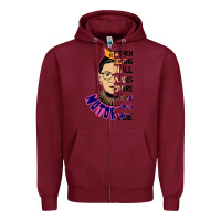 Burgundy RBG Ruth Bader Ginsburg Women Belong In All Places Zipper Hoodie - Bettercallsaul