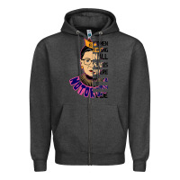 Charcoal Heather RBG Ruth Bader Ginsburg Women Belong In All Places Zipper Hoodie - Bettercallsaul