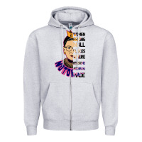 Heather Grey RBG Ruth Bader Ginsburg Women Belong In All Places Zipper Hoodie - Bettercallsaul