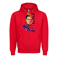 Red RBG Ruth Bader Ginsburg Women Belong In All Places Zipper Hoodie - Bettercallsaul