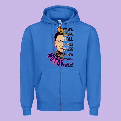 Rbg Ruth Bader Ginsburg Women Belong In All Places Zipper Hoodie Designed By Bettercallsaul