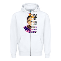 White RBG Ruth Bader Ginsburg Women Belong In All Places Zipper Hoodie - Bettercallsaul