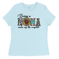 Baby Blue being nana makes my life complate Ladies Tee - CowhideDigitalArt